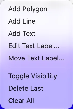 The Processing > Annotations menu.