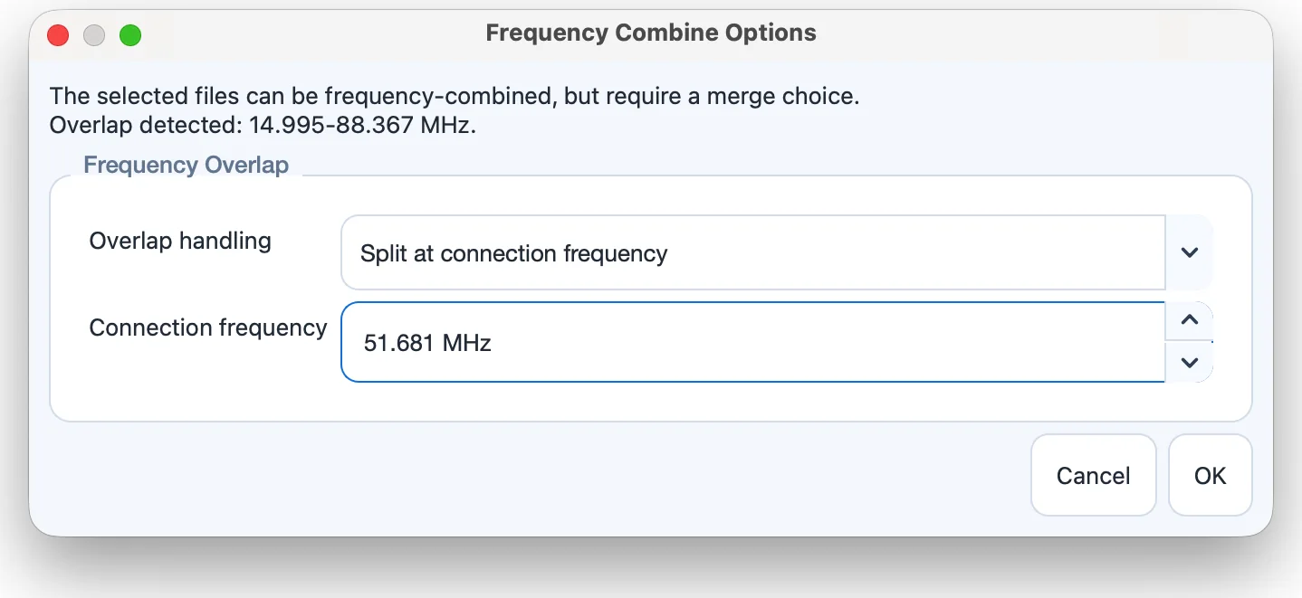 Overlap handling with a connection frequency.