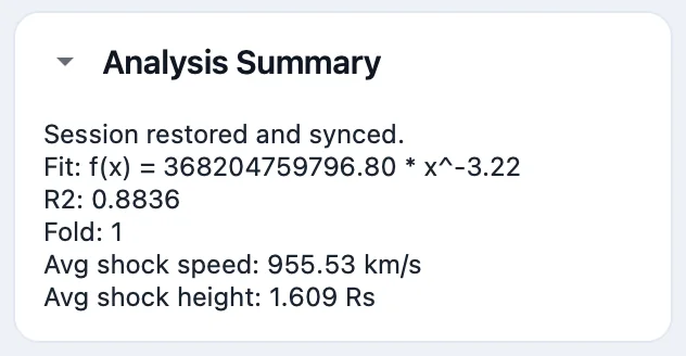The Analysis Summary panel.