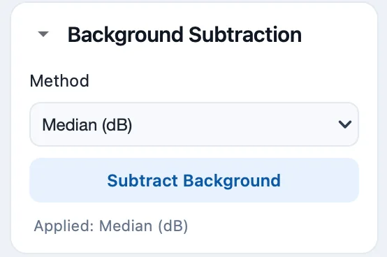 The Background Subtraction panel.